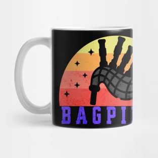 Retro Sunset Bagpiper Mug